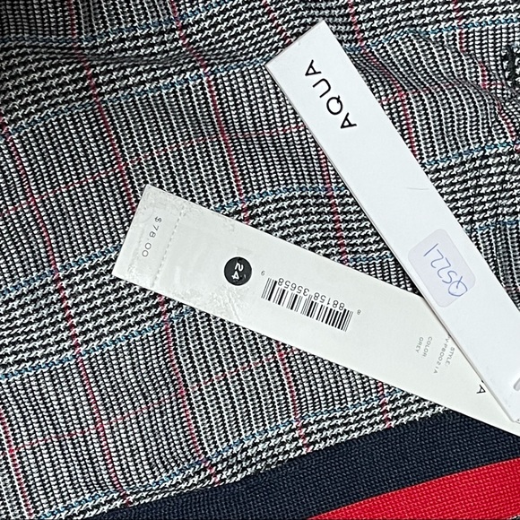 AQUA- Double Side Stripes Plaid Pants Size - Picture 10 of 10